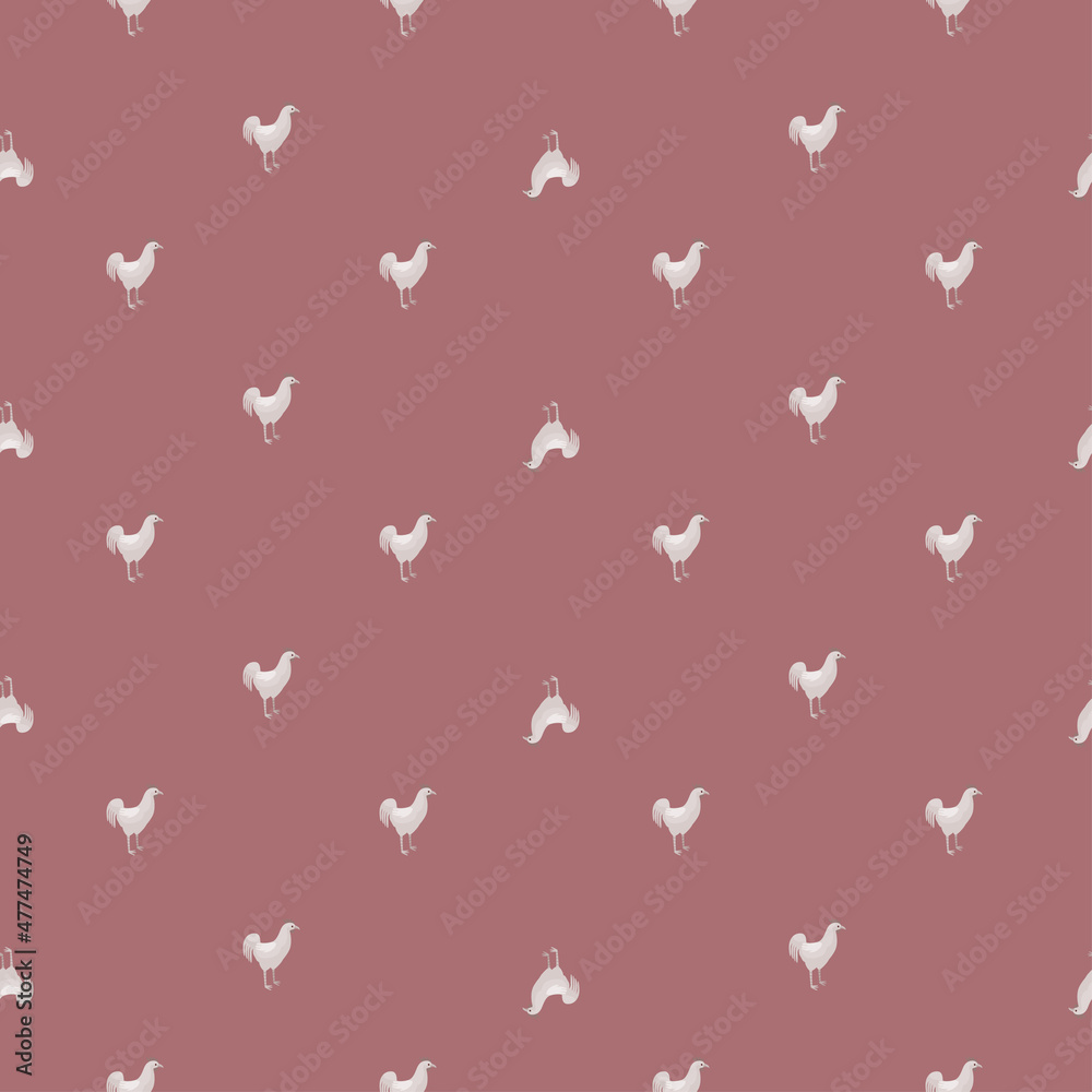 Seamless pattern of rooster. Domestic animals on colorful background. Vector illustration for textile. Seamless pattern of rooster. Domestic animals on colorful background. Vector illustration for textile.