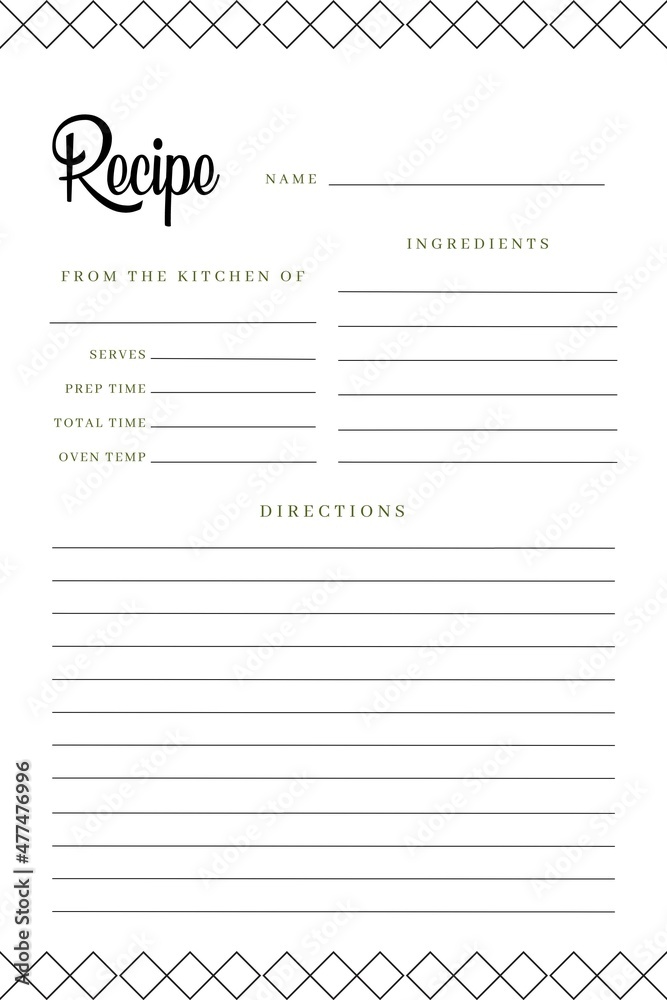 Blank Recipe Book Template Blank Recipe Book Template