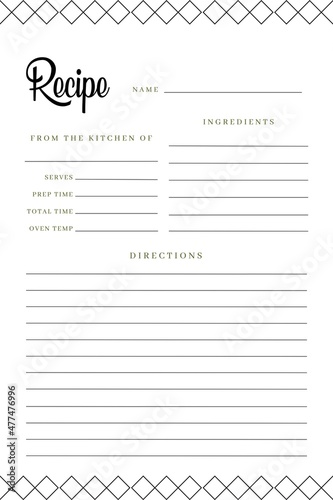 Blank Recipe Book Template