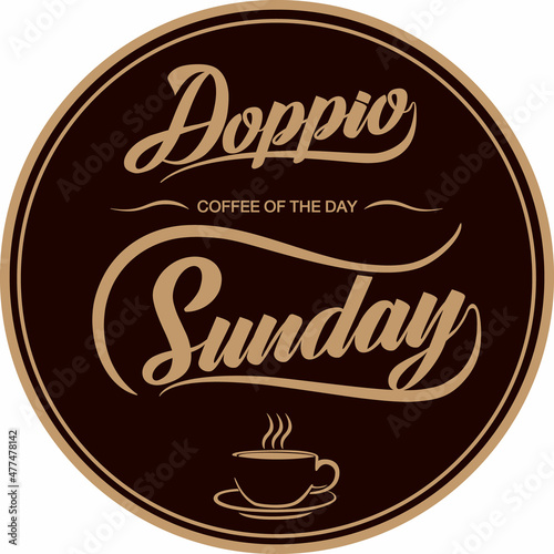 Vector illustration for happy Coffee Day with hand lettering. Suitable for greeting card, poster and banner.