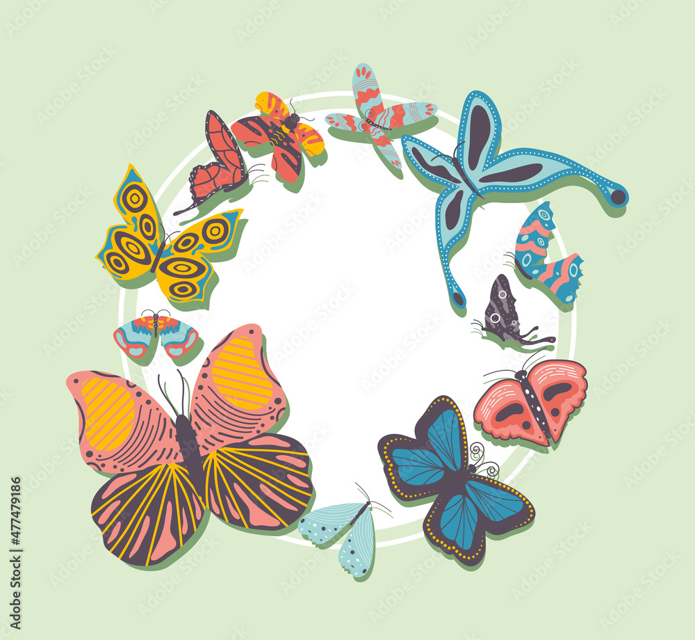 beautiful butterflies badge