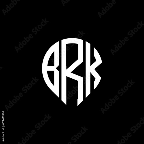 BRK letter logo design on black background. 
BRK circle letter logo design with ellipse shape.
BRK creative initials letter logo concept.BRK logo vector. 