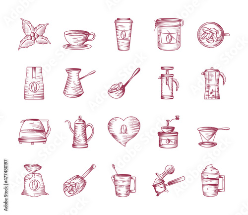 engraving coffee concept