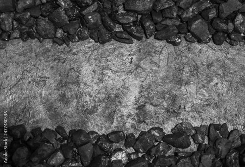 Coal mineral black as a cube stone background. Coal pattern