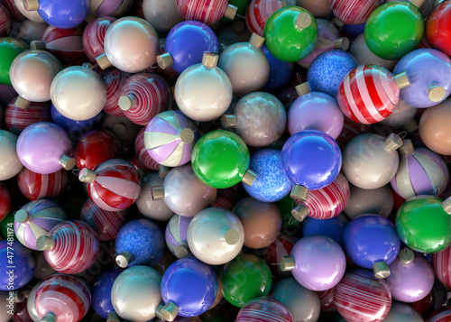 Christmas baubles. Festive New Year decoration.