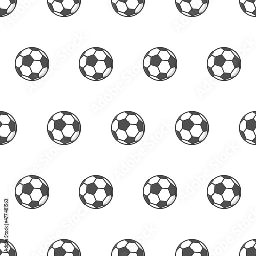Soccer Balls Seamless Pattern On A White Background. Football Theme Vector Illustration