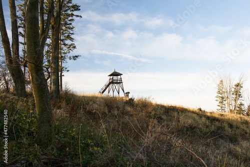 Lookout tower on the hill Kunovice Hurka. East Moravia. Europe. photo