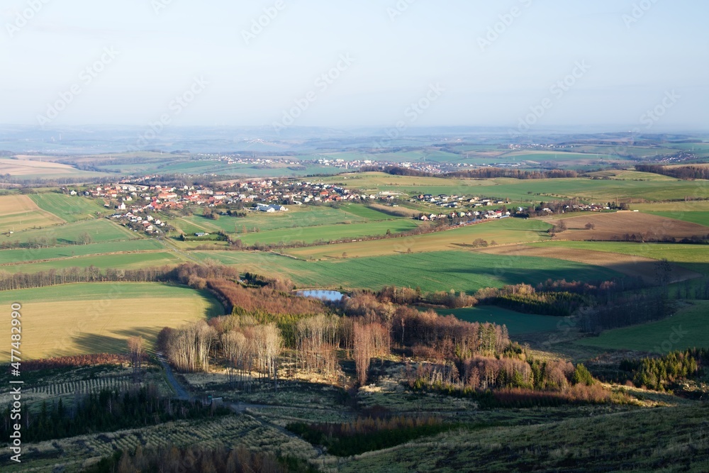 Naklejka premium View of the village Kunovice from the hill Kunovice Hurka. East Moravia. Europe.