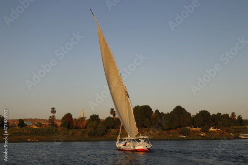 sailing boats  in nile  river egypt
