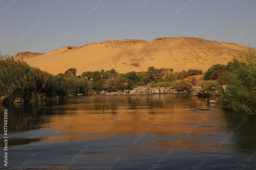 landscape on the bank river of the nile