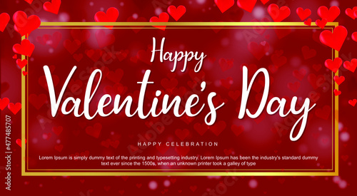 Beautiful greeting card design for Valentine's day with hearts. Romance and love concept.