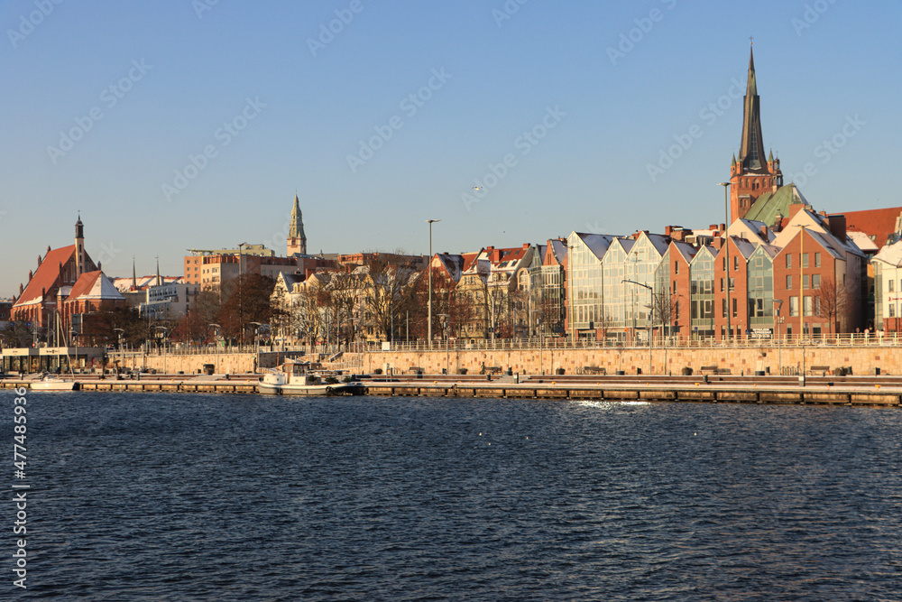 Stettin (Szczecin); Altstadtpanorama mit Johannes- und Jacobikirche