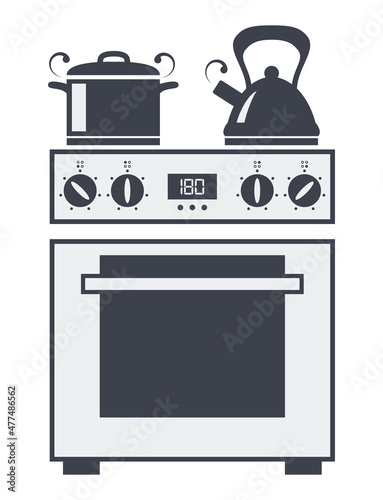 vector icon of kitchen electric oven