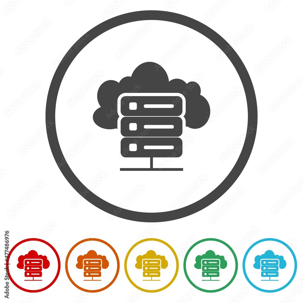 Cloud server icon isolated on white background, color set Cloud server icon isolated on white background, color set