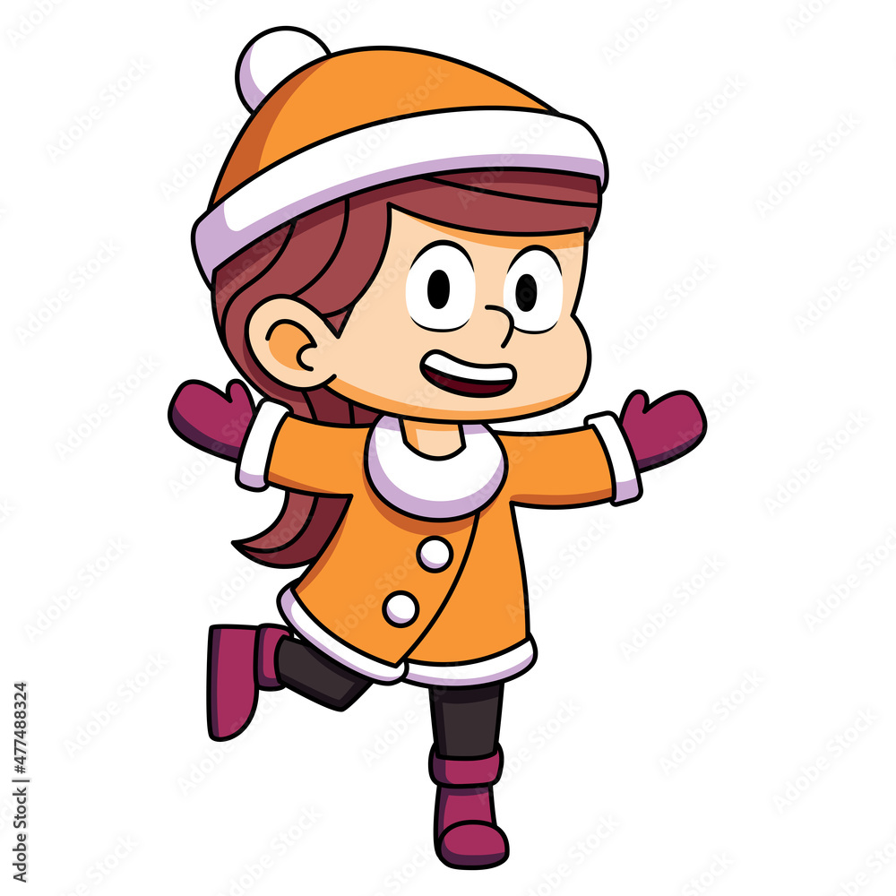 Isolated orange winter clothes kid illustration vector Isolated orange winter clothes kid illustration vector