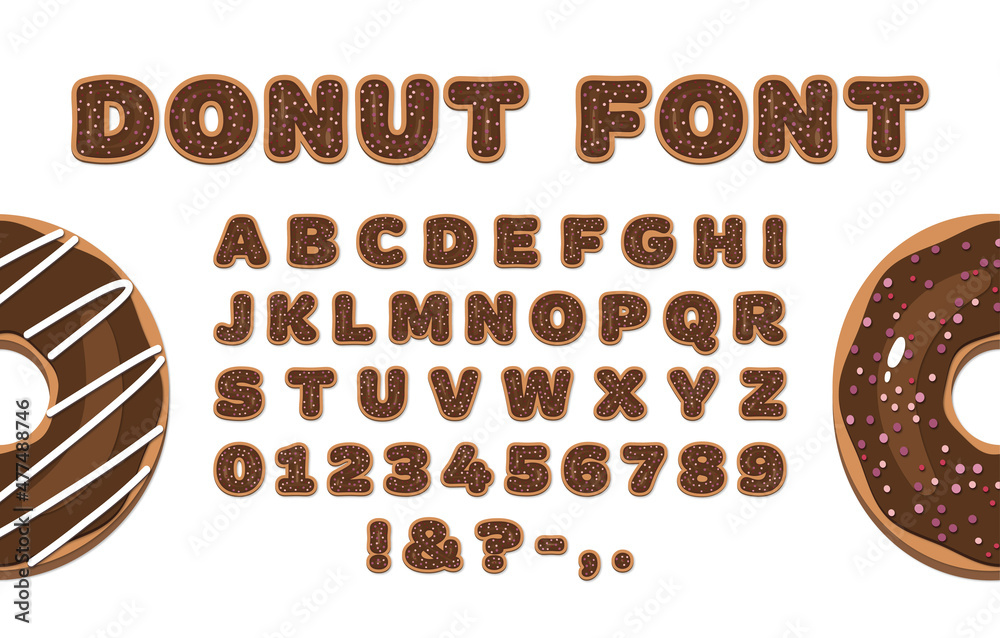 Chocolate donut font Glazed donut letters and numbers Doughnut alphabet Chocolate donut font Glazed donut letters and numbers Doughnut alphabet