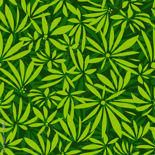 Wallpaper Mural green leaves seamless pattern Torontodigital.ca