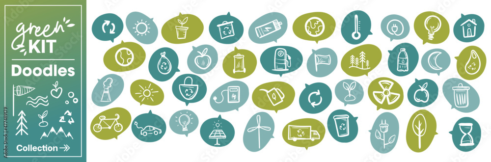 Green kit - nature and ecological items - labels - pictos - stickers. Green kit - nature and ecological items - labels - pictos - stickers.