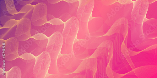 abstract mesh wave line vector background. colorful yellow dark red lines design.