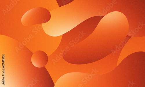 abstract liquid background with 3d popup composition in orange. trendy illustration artwork for poster layout, slide presentation, cover, invitation, etc.