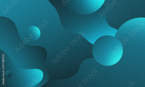 Fototapeta Naklejka Na Ścianę i Meble -  abstract liquid background with 3d popup composition in turquoise. trendy illustration artwork for poster layout, slide presentation, cover, invitation, etc.