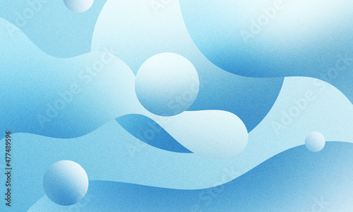 Fototapeta Naklejka Na Ścianę i Meble -  abstract liquid background with 3d popup composition in blue. trendy illustration artwork for poster layout, slide presentation, cover, invitation, etc.