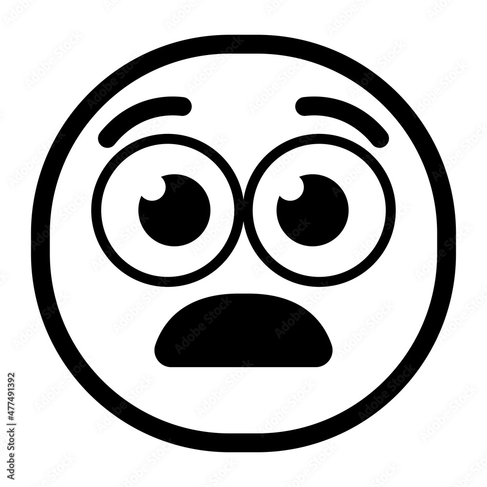 Isolated surprised monochrome emoji icon Vector illustration Isolated surprised monochrome emoji icon Vector illustration