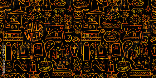 Halloween seamless pattern for your design