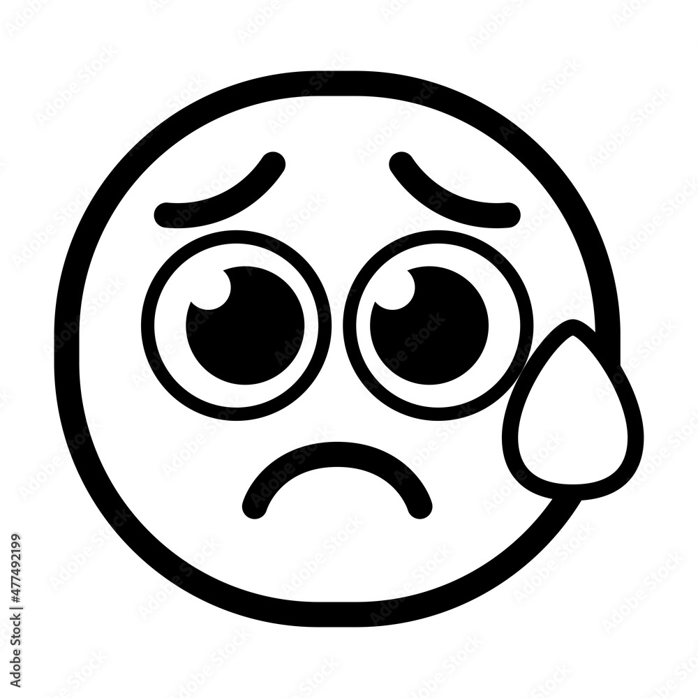 Isolated sad monochrome emoji icon Vector illustration Isolated sad monochrome emoji icon Vector illustration