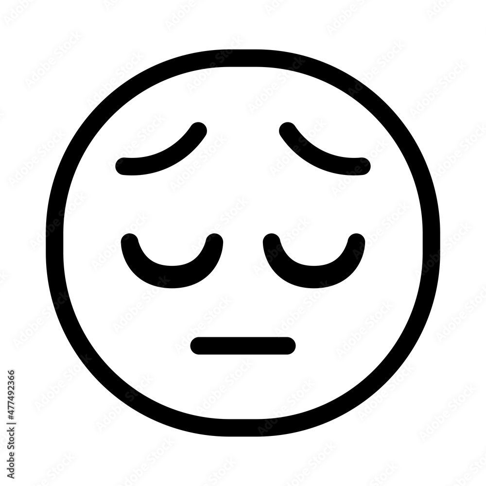Isolated sad monochrome emoji icon Vector illustration Isolated sad monochrome emoji icon Vector illustration
