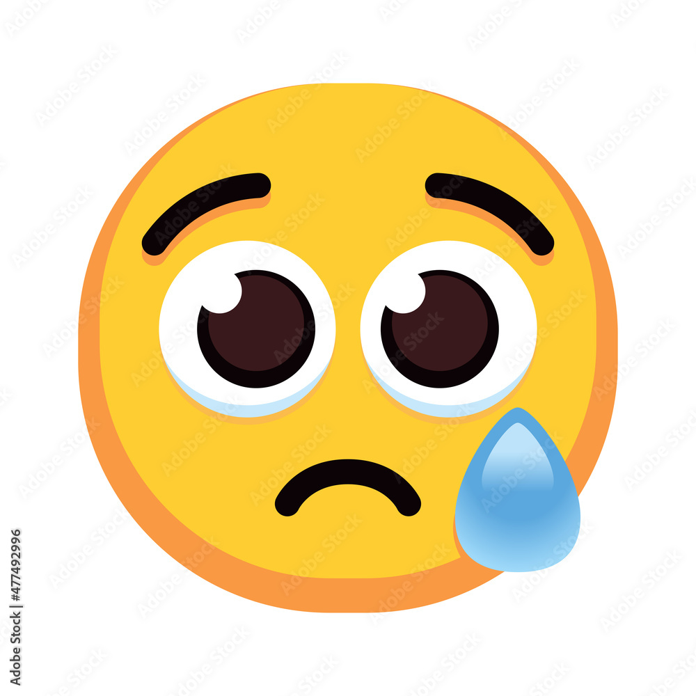 Fototapeta premium Isolated crying colored emoji icon Vector illustration