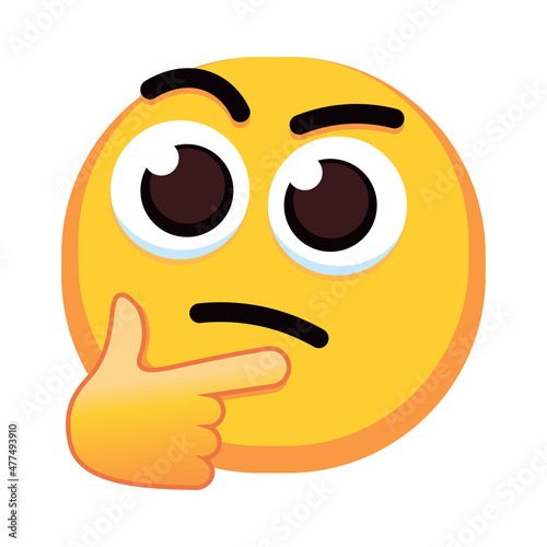Isolated doubt colored emoji icon Vector illustration