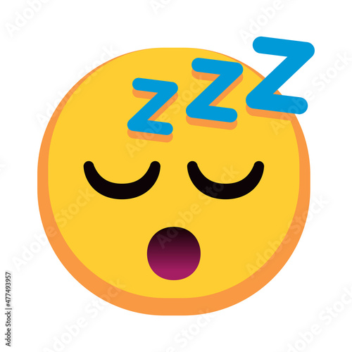Isolated sleeping colored emoji icon Vector illustration