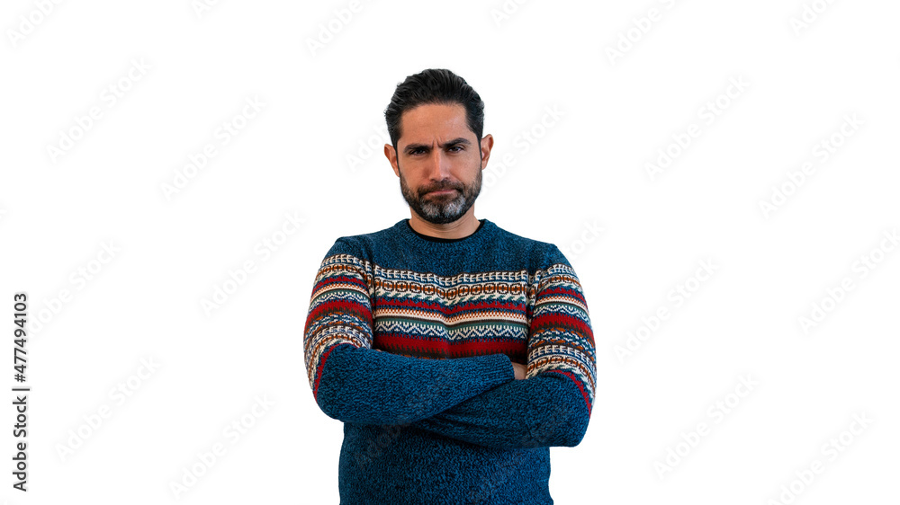Portrait of caucasian man skeptic and nervous, disapproving expression on face Portrait of caucasian man skeptic and nervous, disapproving expression on face