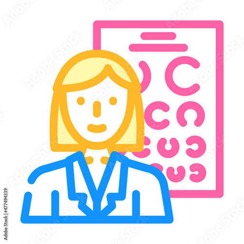 oculist doctor color icon vector. oculist doctor sign. isolated symbol illustration
