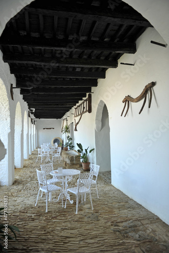 Palace of Medina Sidonia in Sanlucar de Barrameda, province of Cadiz, Spain. Andalusian whitewashed architecture 