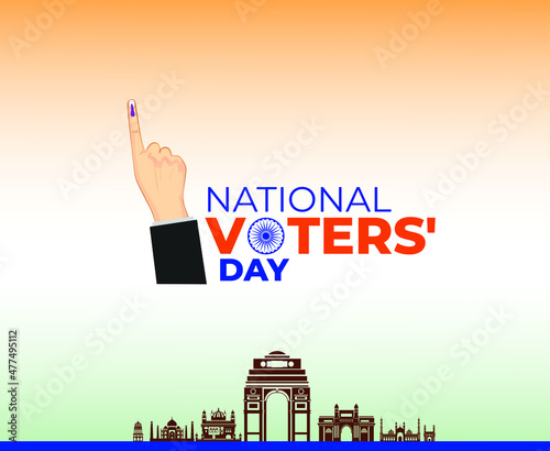 National Voters' Day India. Flag color Background for greeting, social media posting, January 25 India National Voters day. Vector illustration.
