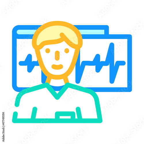 cardiologist doctor color icon vector. cardiologist doctor sign. isolated symbol illustration