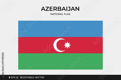 Azerbaijan National Flag Illustration