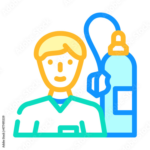 anesthetist doctor color icon vector. anesthetist doctor sign. isolated symbol illustration