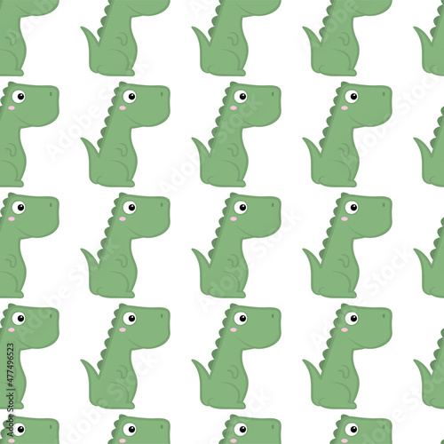 Cute dinosaur Pattern. Cartoon animal background for kids, textile, pattern fabric, wallpaper. photo