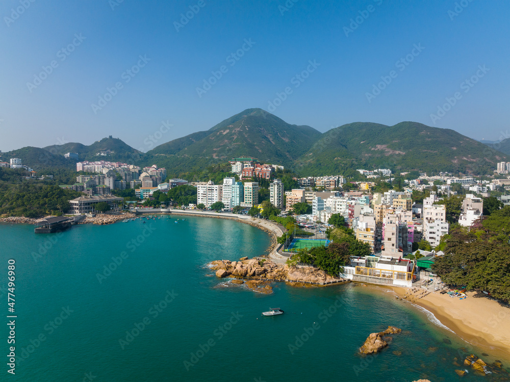 Drone fly over Stanley in Hong Kong