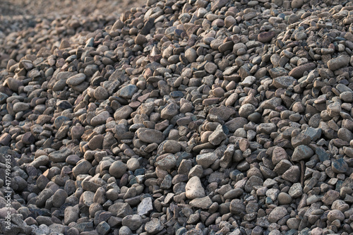 Gray stones for construction industry