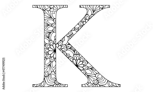 Fotografija Alphabet Mandala Coloring Page