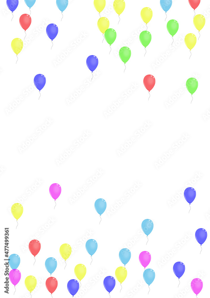 Red Balloon Background White Vector. Balloon Graphic Background. Colorful Love. Multicolor Air. Surprise Wedding Design.