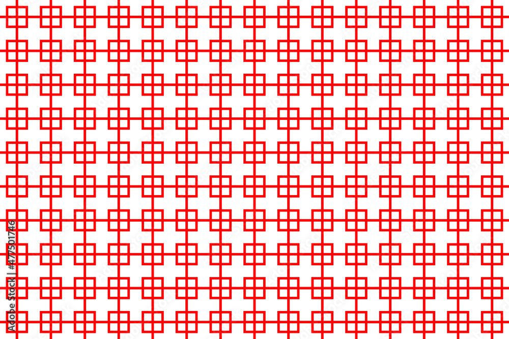Cuadros rojos con fondo blanco en textura o fondo