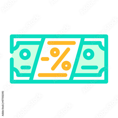 money discount color icon vector. money discount sign. isolated symbol illustration