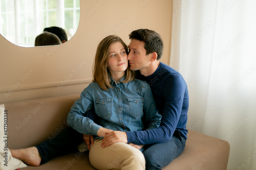 Beautiful couple in a studio