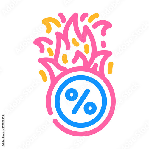 burning price color icon vector. burning price sign. isolated symbol illustration
