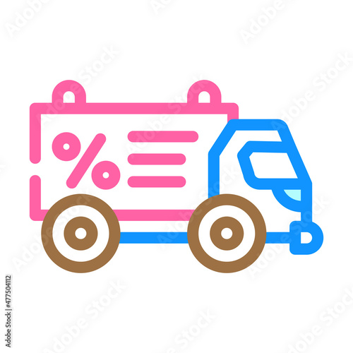 promo car color icon vector. promo car sign. isolated symbol illustration